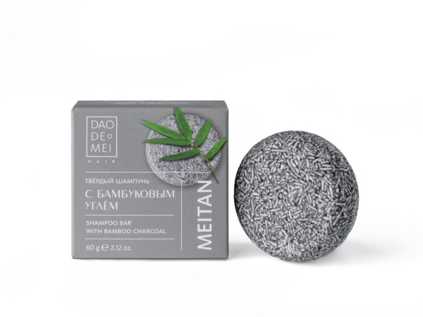 Твердый шампунь с бамбуковым углем Meitan Dao De Mei Hair, коробка, 60г