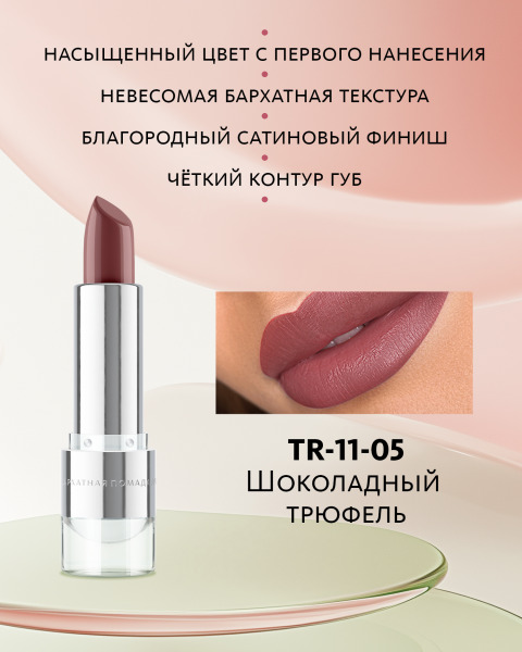 Бархатная помада для губ №5 Шоколадный трюфель, TR-11-05